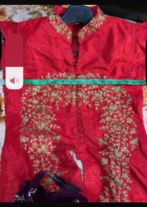 ' Red Embroidered gown