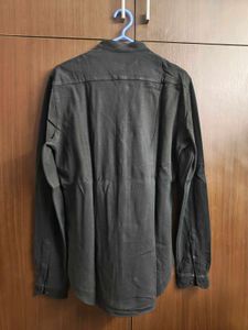 Zara Man Black Band Collar Shirt