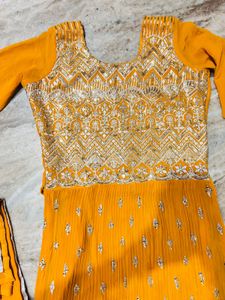 yellow party wear long suit set 😘😌