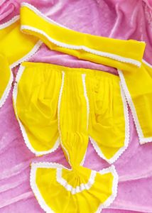 Bright Yellow dhoti uttorio set(11inch)
