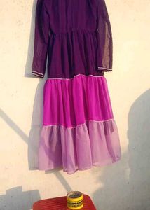 Beautiful Purple &amp; Pink Ethnic Gown