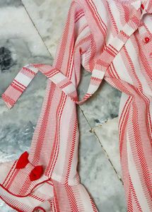 Vibrant Red Wide-Leg Trousers