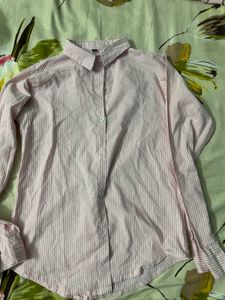 Pink Striped Button-Up Shirt