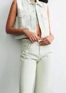 Zara White Denim Vest