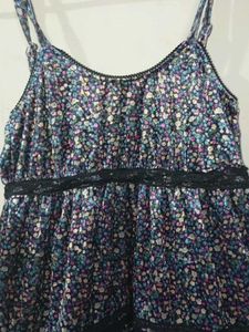 Velvet Tiered Floral Print Sundress