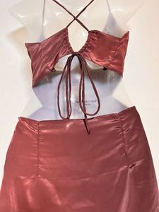 Elegant Maroon Backless Dress.