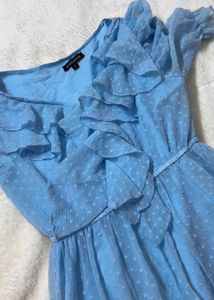 Light Blue Ruffled Maxi Dress