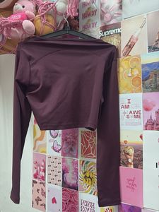 Shein Cut-Out Long Sleeve Crop Top