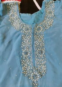 Sky Blue Embellished Sharara Set