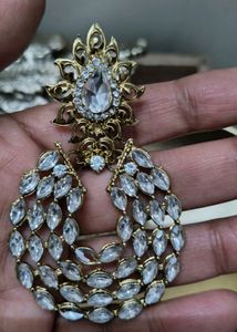 Statement Earrings - Gold &amp; Crystal