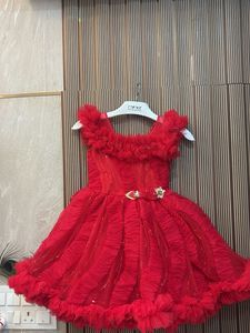 Red Ruffled Party Dress for toddler girl