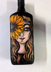 Hand-Painted Artistic Bottle Decor