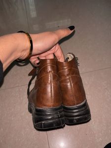 Brown Leather Casual Boots