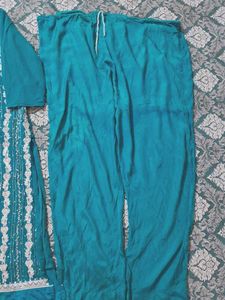 Teal Embellished Salwar Kameez