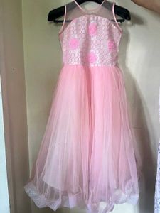 Princess Pink Tulle Flower Dress