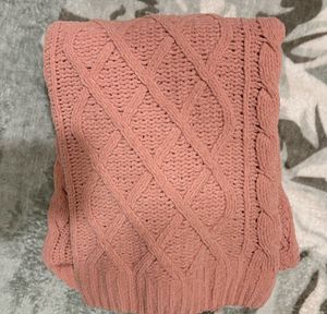 Pink Knit V-Neck Sweater