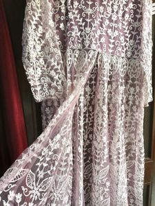 Floral embroidered anarkali suit with pants
