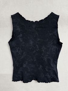 Butterfly Embellished Black Tank Top