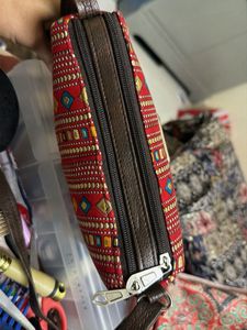 Boho Red Patterned Crossbody Bag