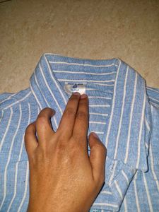 Men's Khadi Shirt Blue - ( Brand new)