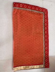 Festive Rust Orange Saree | Traditional Border