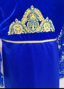 Royal Blue Embroidered  Gown