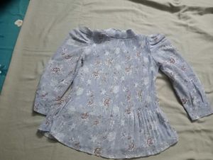 Charming Blue Floral Tunic Top