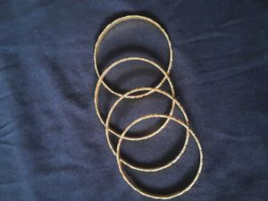 Set of Four Ornate Bangles And Two thick Bangle