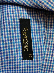 L size Men's Blue Checkered Kurta