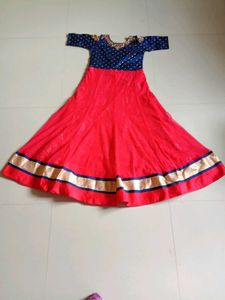 Red & Blue Anarkali Dress