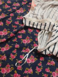 Striped Tank Top with Lace Trim