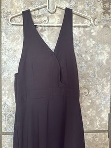 Classic Black V-Neck Midi Dress