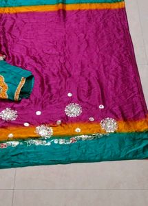 Vibrant Saree with Embellishments