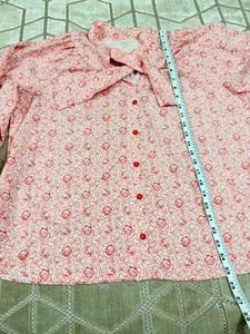 Pink Floral Print Button-Up