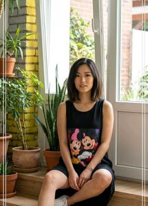 Cute Mickey &amp; Minnie Mouse Black Dress