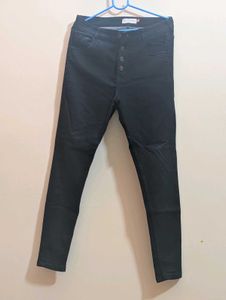 Classic Black High-Waisted Button Fly Jeans