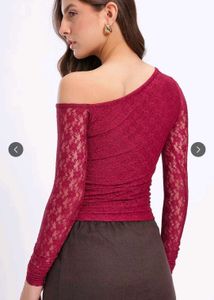 Chic One-Shoulder Lace Top