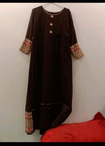 Elegant Embroidered ethnic gown with pant dupatta