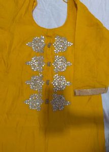 Vibrant Yellow Embellished Kurta