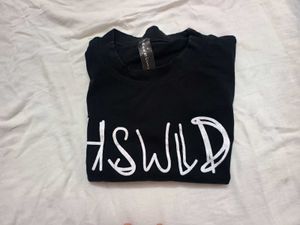 Korean style black crop top,knot on waist .