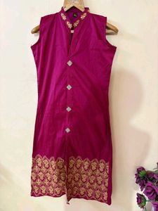 Magenta Embroidered Kurti