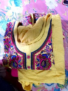 Pink And Yellow Heavy Punjabi Suit.