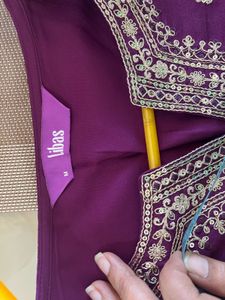 LIBAS Purple Embroidered Kurta