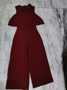 Maroon Jumpsuit with Cape Sleeves🫶🏻
