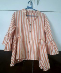 Striped Bell Sleeve Top with freebie tshirt