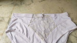 Women's White Lace Trim Briefs