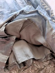 Grey Net Lahanga Blouse And Dupatta