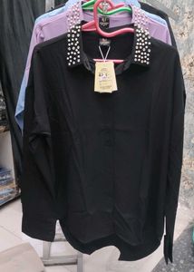 Stylish Black Embellished Shirt