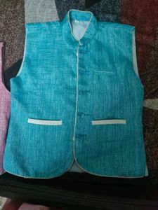 Stylish Pink And Blue Waistcoat