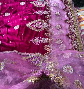 Embroidery heavy work saree